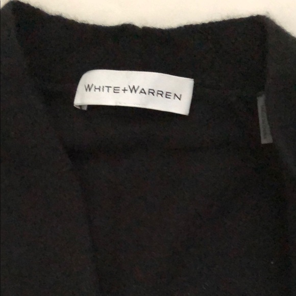 White + Warren Cashmere Black Open cardigan sweater - Picture 5 of 5
